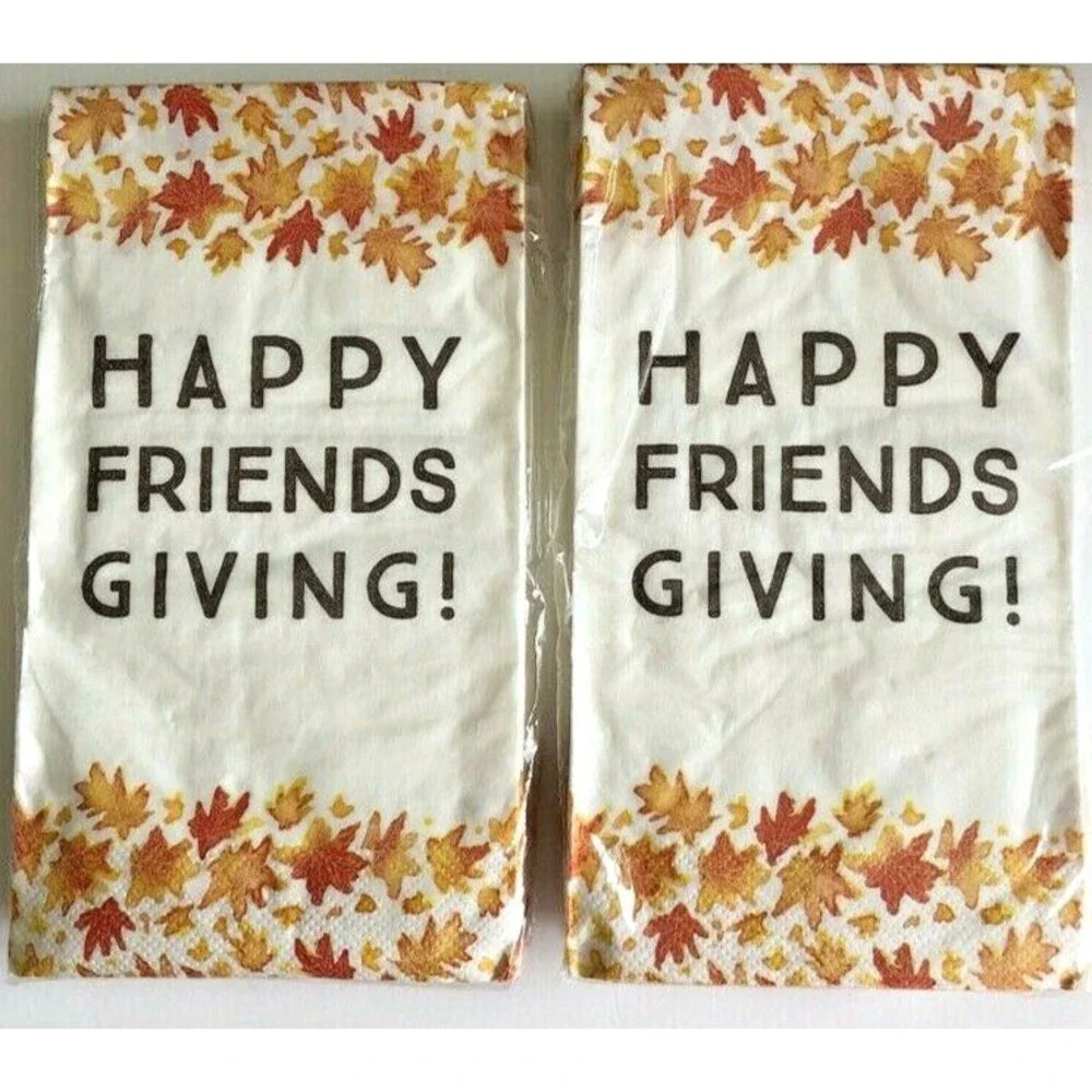 Thanksgiving Happy Friends Giving Paper Napkins Towels Buffet 3 Pk 20 CT Each